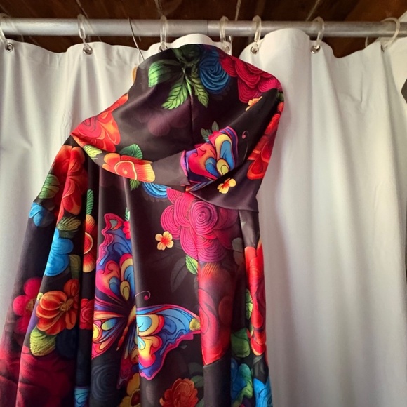 Women's Black & Floral Hoodie Long Sleeve Kangaroo Pocket Plus Size 5XL - Picture 6 of 13